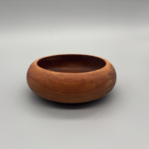 Vintage Teak Wooden Salad Bowls Set of 4 Mid Century Dining - Picture 2 of 10